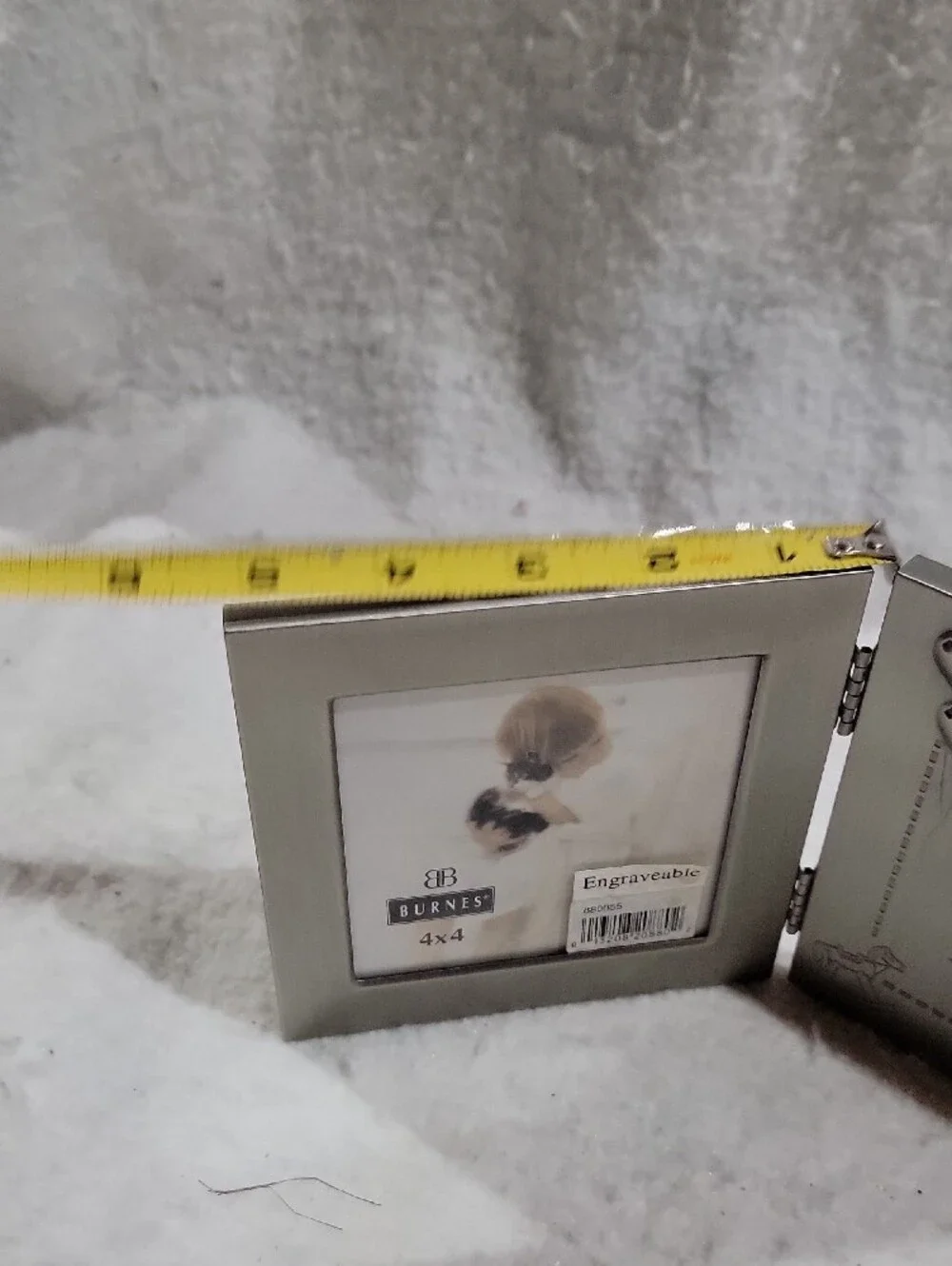 Burnes Of Boston Silver-Tone Baby Double Frame Engravable New